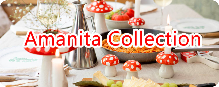 スペイン発のインテリア雑貨ブランド DOIYドーイのコレクションAmanitaアマニータ 可愛い赤いキノコのテーブルウエアシリーズ