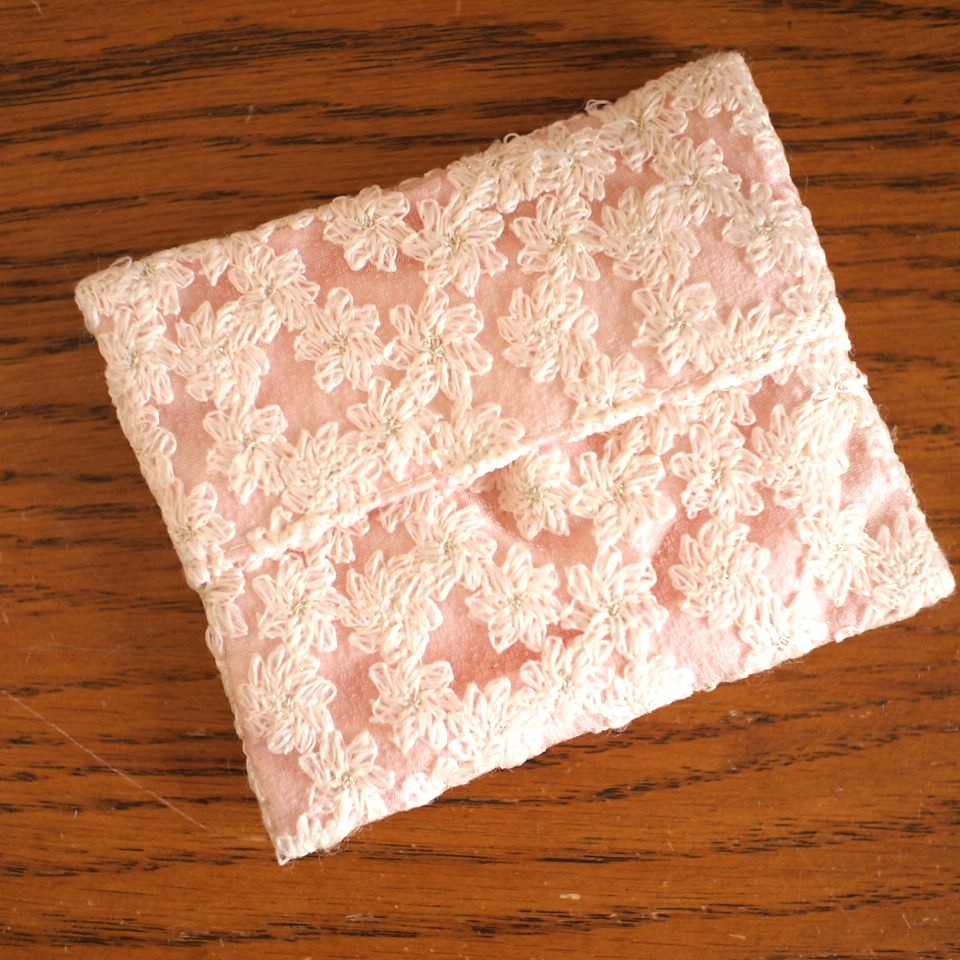 ポケットティッシュケースピンク レース ポケットティッシュカバー ティッシュケース ナチュラル