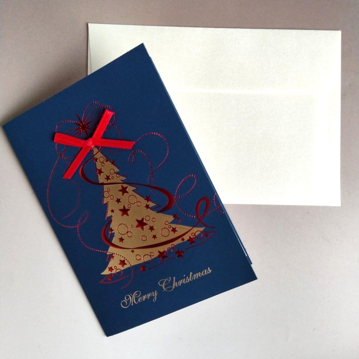 グリーティングカード クリスマスツリー レッドオーナメント イタリア クリスマスカード CMGI-506｜comfy-shop