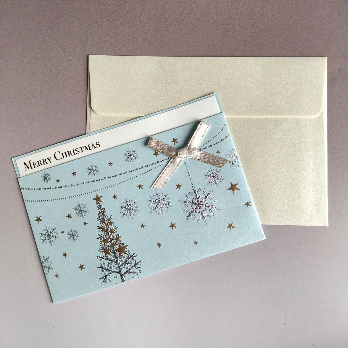 グリーティングカード クリスマスツリー ライトブルー イタリア クリスマスカード CMGI-507｜comfy-shop
