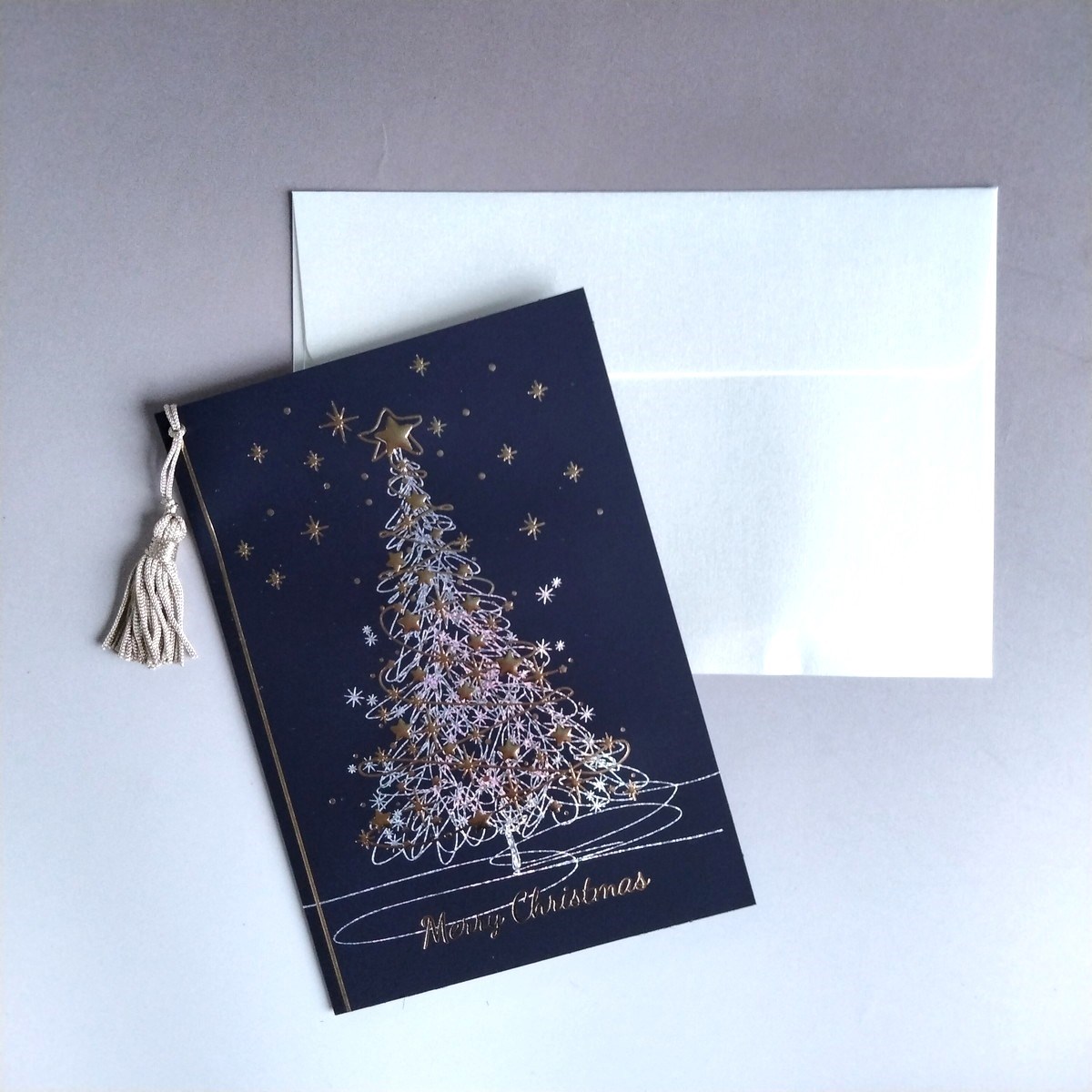 グリーティングカード クリスマスツリー タッセル イタリア クリスマスカード CMGI-583｜comfy-shop