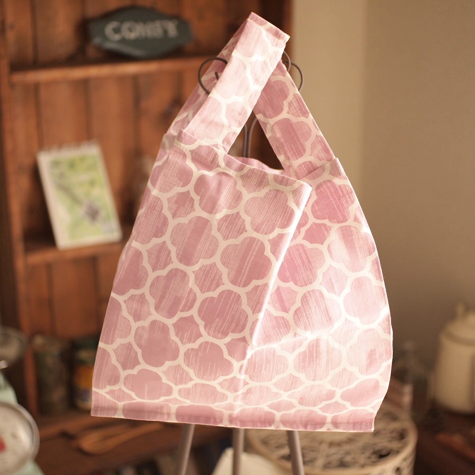 エコバッグ　ちょいバッグ　ハンドメイド　布小物 ピンク | 