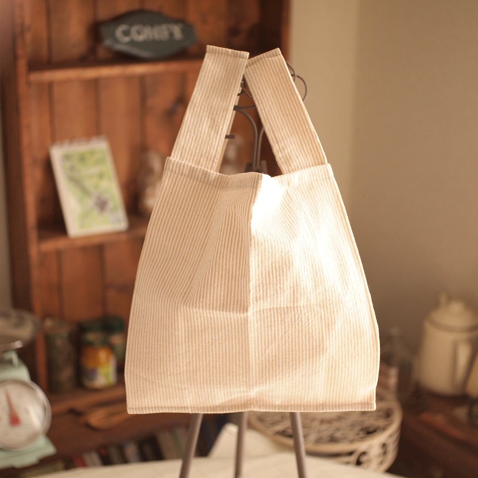 エコバッグ　ちょいバッグ　ハンドメイド　布小物 ストライプ | 