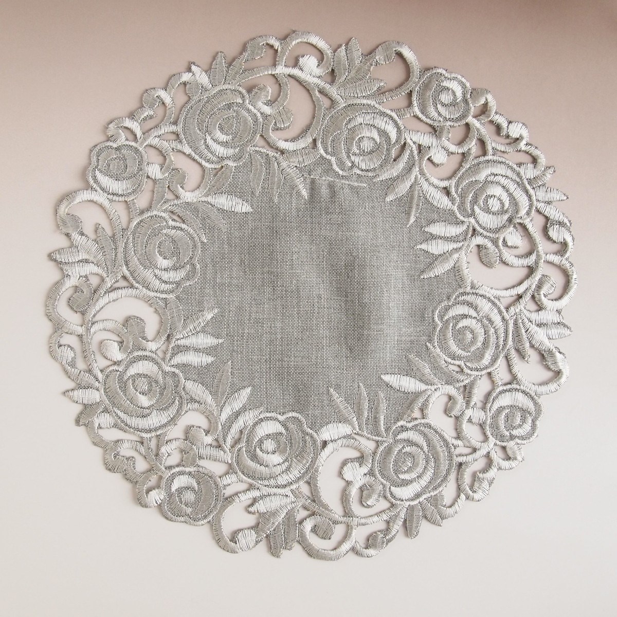 アンティークレース風 ドイリー 撥水加工 カービングロゼ ローズ