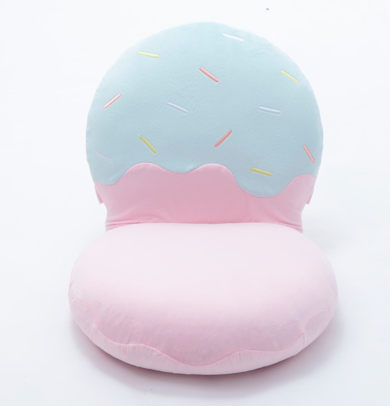 アイスクリーム座椅子 ベロア ピンク ブルー ホワイト リクライニング かわいい おしゃれ ファブリック 布張り 一人暮らし アームレス 肘無 女の子 フロアチェア | ブランド登録なし | 01