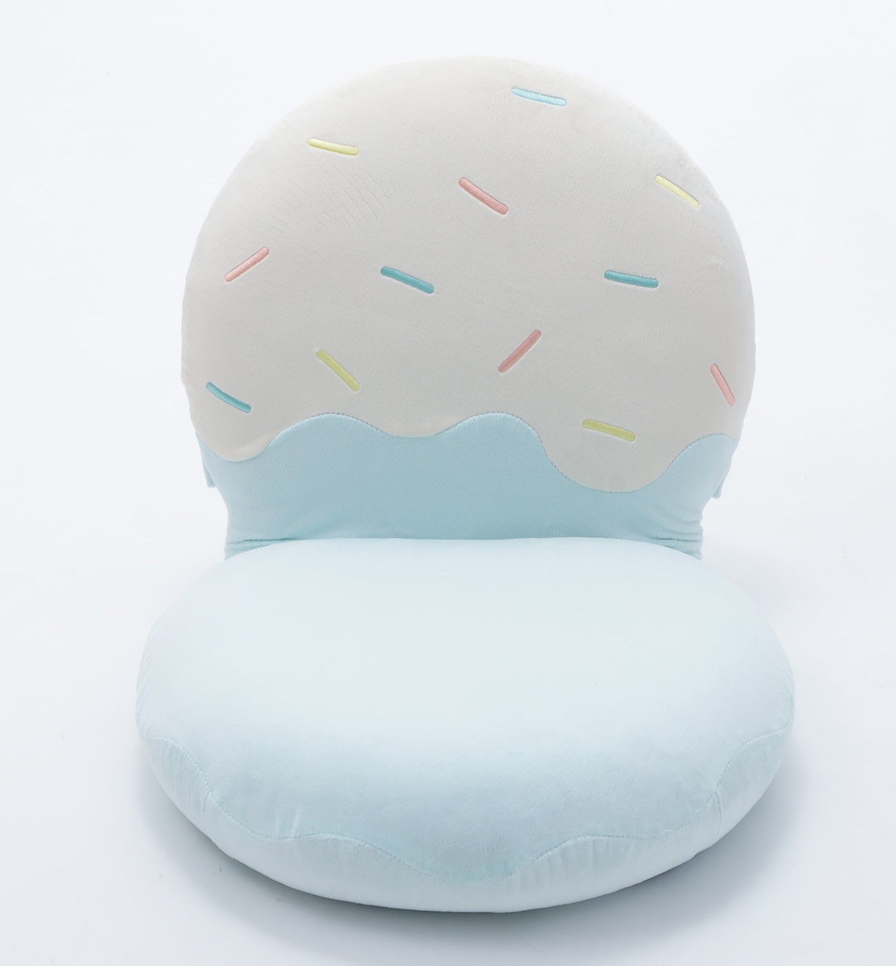 アイスクリーム座椅子 ベロア ピンク ブルー ホワイト リクライニング かわいい おしゃれ ファブリック 布張り 一人暮らし アームレス 肘無 女の子 フロアチェア | ブランド登録なし | 03