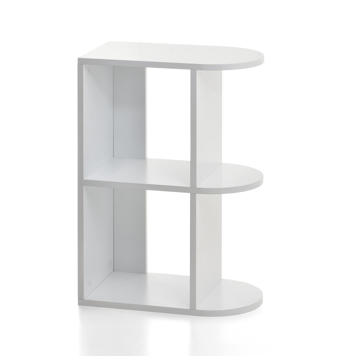 3段ラック 幅50cm 半円 楕円形 おしゃれ デザイン ホワイト 木製 白家具 ラウンド オーバル インテリア コンパクト ディスプレイ 飾り棚 見せる収納 ディスプレ | ブランド登録なし | 01