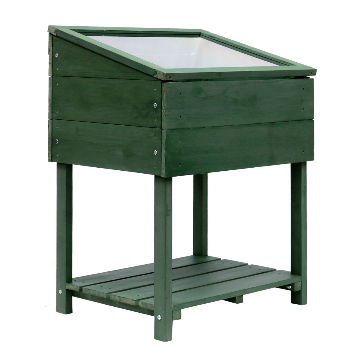 木製窓付グリーンハウス （温室） 温室 木製 ウッド 簡易 観葉植物 多肉植物 ガーデン 園芸 おしゃれ 飼育 ケース 保温 グリーン 緑色 北欧 レトロ エクステリア | ブランド登録なし | 01