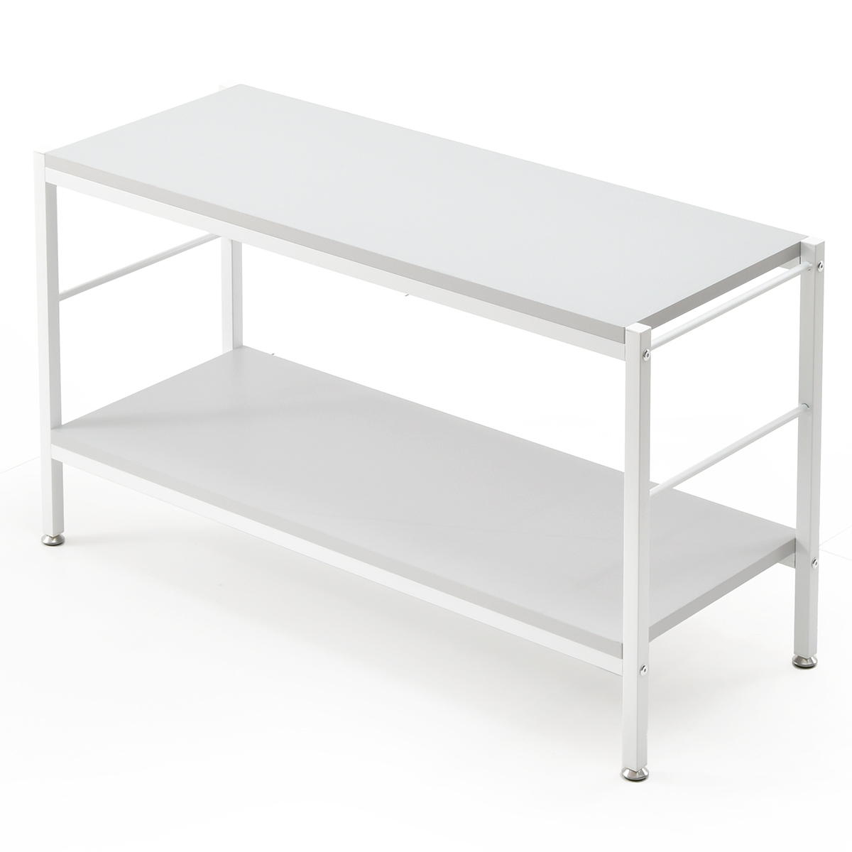 オープンラック 2段 幅90cm ローボード 収納棚 ベージュ ライトグレー 飾り棚 メラミン天板 シンプル おしゃれ 北欧 カントリー モダン レトロ リビング収納 | ブランド登録なし | 02