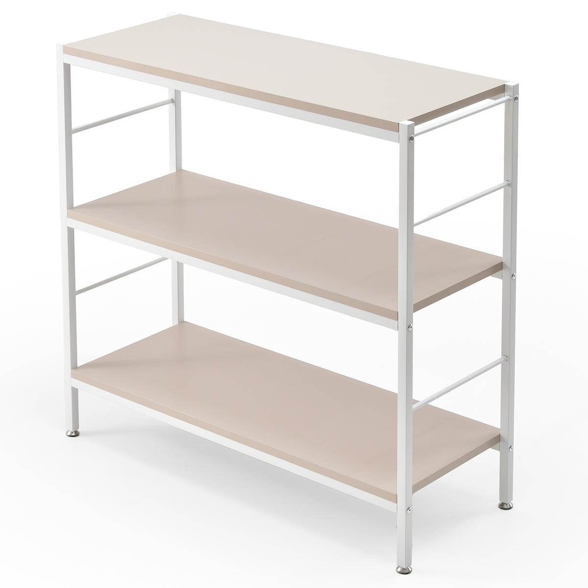 オープンラック 3段 幅90cm ローボード 収納棚 ベージュ ライトグレー 飾り棚 メラミン天板 シンプル おしゃれ 北欧 カントリー モダン レトロ 一人暮らし | ブランド登録なし | 01
