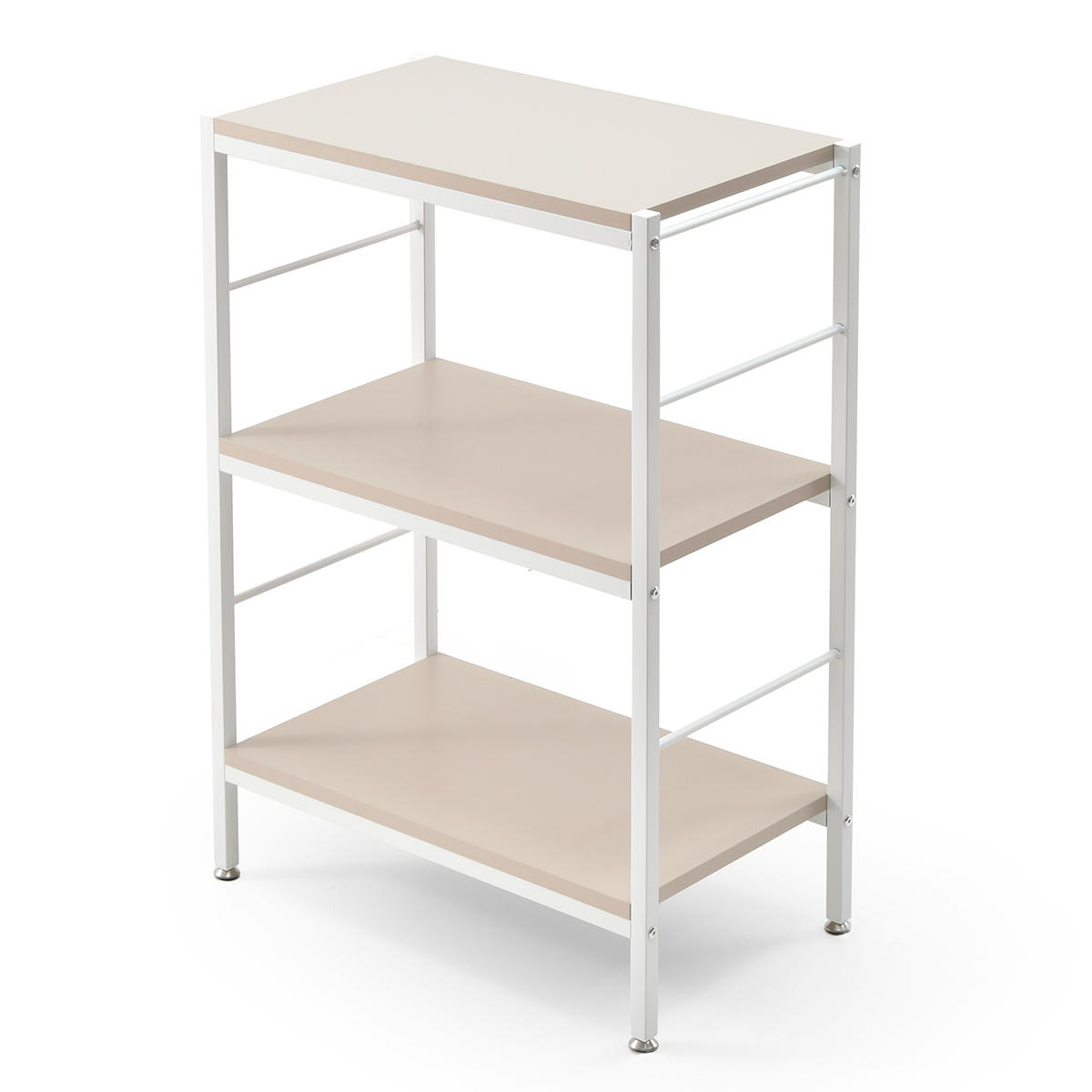 オープンラック 3段 幅60cm ローボード 収納棚 ベージュ ライトグレー 飾り棚 スリム 省スペース メラミン天板 シンプル おしゃれ 北欧 カントリー モダン | ブランド登録なし | 01