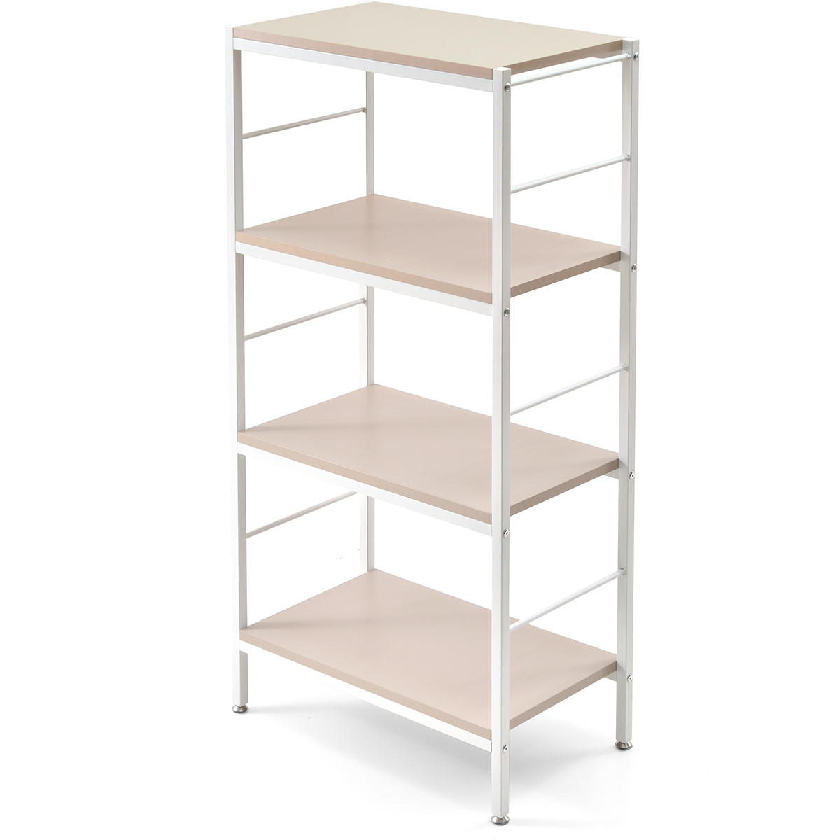 オープンラック 4段 幅60cm ローボード 収納棚 ベージュ ライトグレー 飾り棚 スリム 省スペース メラミン天板 シンプル おしゃれ 北欧 カントリー モダン | ブランド登録なし | 01