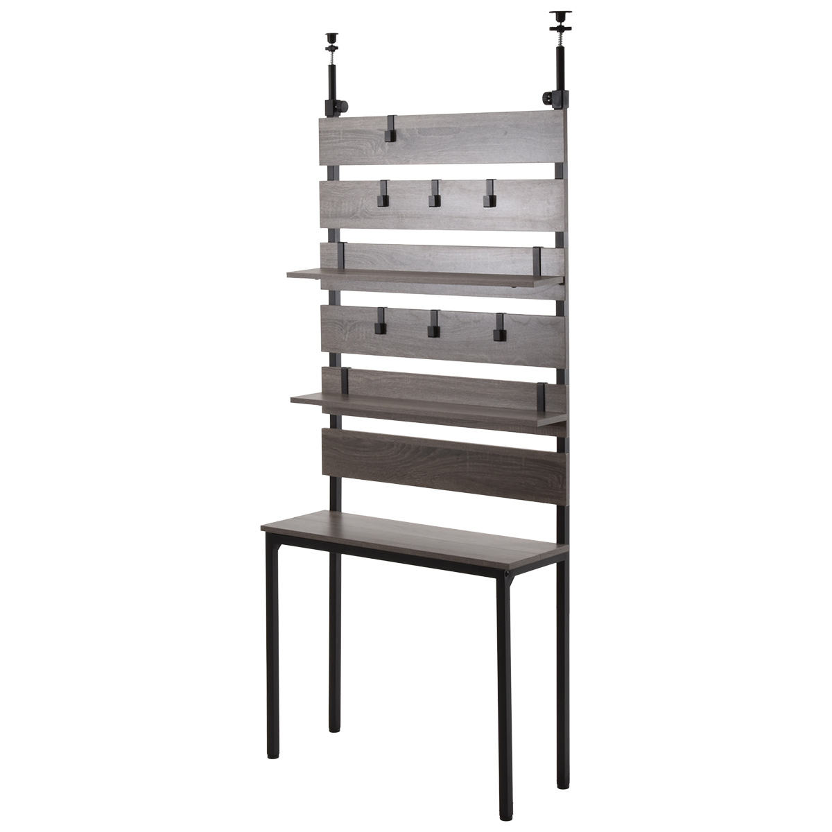 壁面収納ラック 幅80cm ウォールラック 突っ張り グレー ホワイト ライトブラウン 木製 壁面収納 省スペース コンパクト おしゃれ 北欧 モダン ナチュラル 白家 | ブランド登録なし | 01