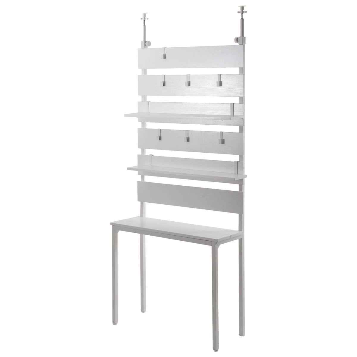 壁面収納ラック 幅80cm ウォールラック 突っ張り グレー ホワイト ライトブラウン 木製 壁面収納 省スペース コンパクト おしゃれ 北欧 モダン ナチュラル 白家 | ブランド登録なし | 02