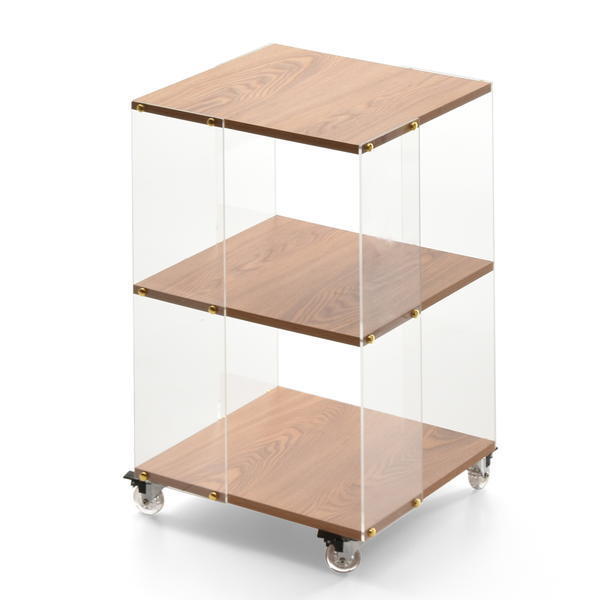 アクリルラック 3段 キャスター付き オープンラック クリア 透明 ナチュラル おしゃれ デザイン 北欧 シンプルモダン かわいい 飾り棚 見せる収納 ディスプレイ | ブランド登録なし | 01