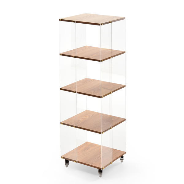 アクリルラック 5段 キャスター付き オープンラック クリア 透明 ナチュラル おしゃれ デザイン 北欧 シンプルモダン かわいい 飾り棚 見せる収納 ディスプレイ | ブランド登録なし | 01