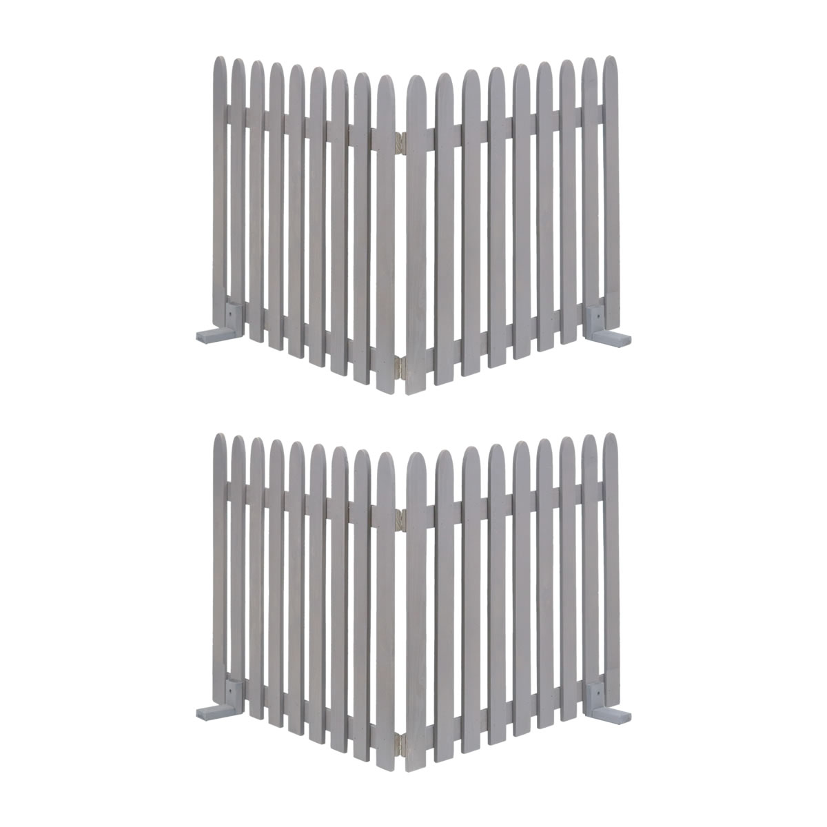 折り畳めるウッドフェンス 142×71 （縦ストライプ) 2枚組 木製 天然木 おしゃれ ライトブラウン/ホワイト/グレー/ダークグリーン 北欧 カントリー レトロ | ブランド登録なし | 02