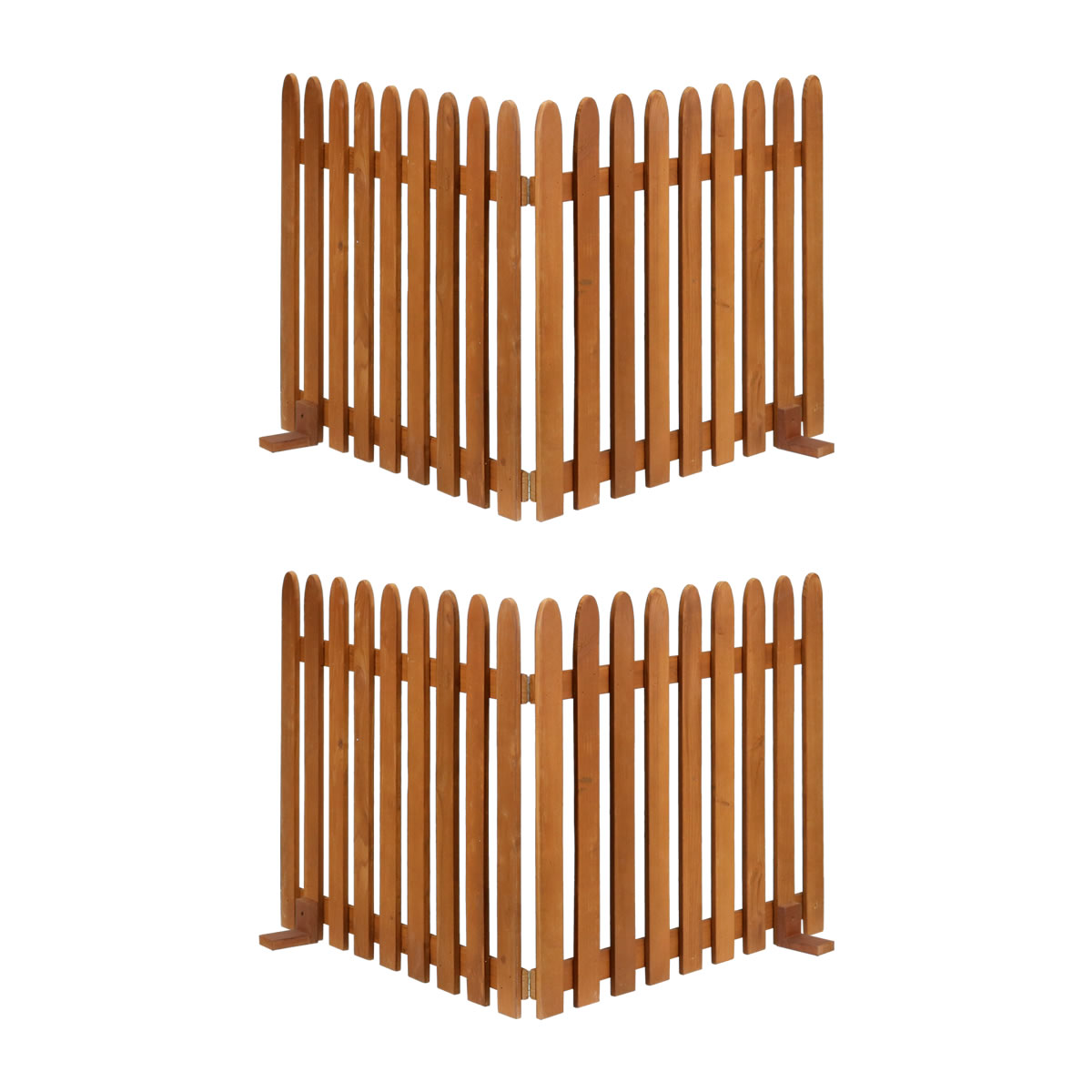 折り畳めるウッドフェンス 142×71 （縦ストライプ) 2枚組 木製 天然木 おしゃれ ライトブラウン/ホワイト/グレー/ダークグリーン 北欧 カントリー レトロ | ブランド登録なし | 03