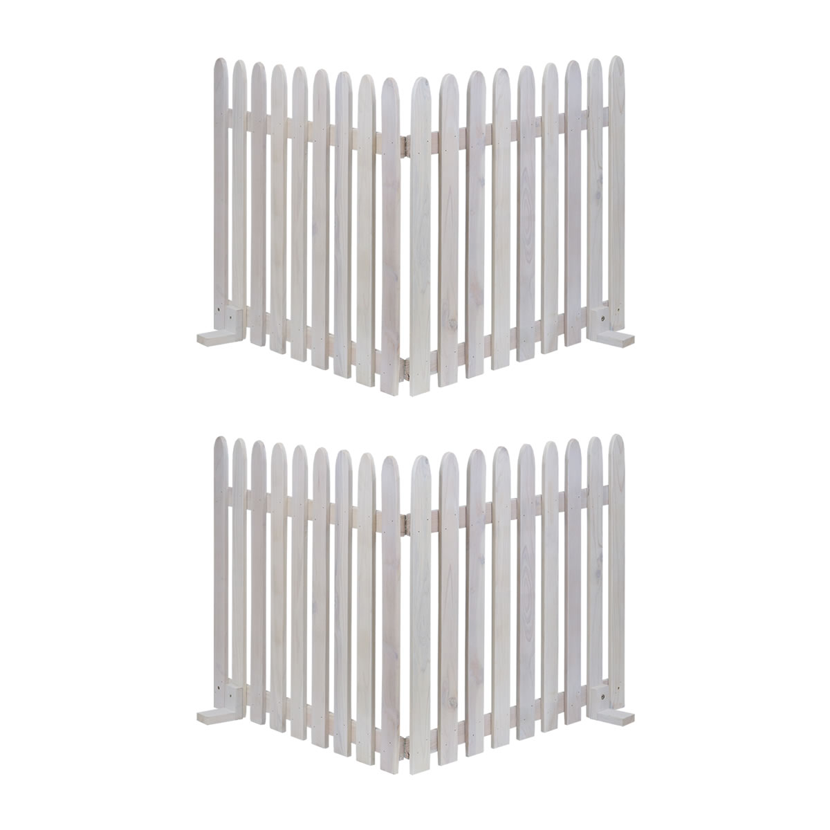 折り畳めるウッドフェンス 142×71 （縦ストライプ) 2枚組 木製 天然木 おしゃれ ライトブラウン/ホワイト/グレー/ダークグリーン 北欧 カントリー レトロ | ブランド登録なし | 04