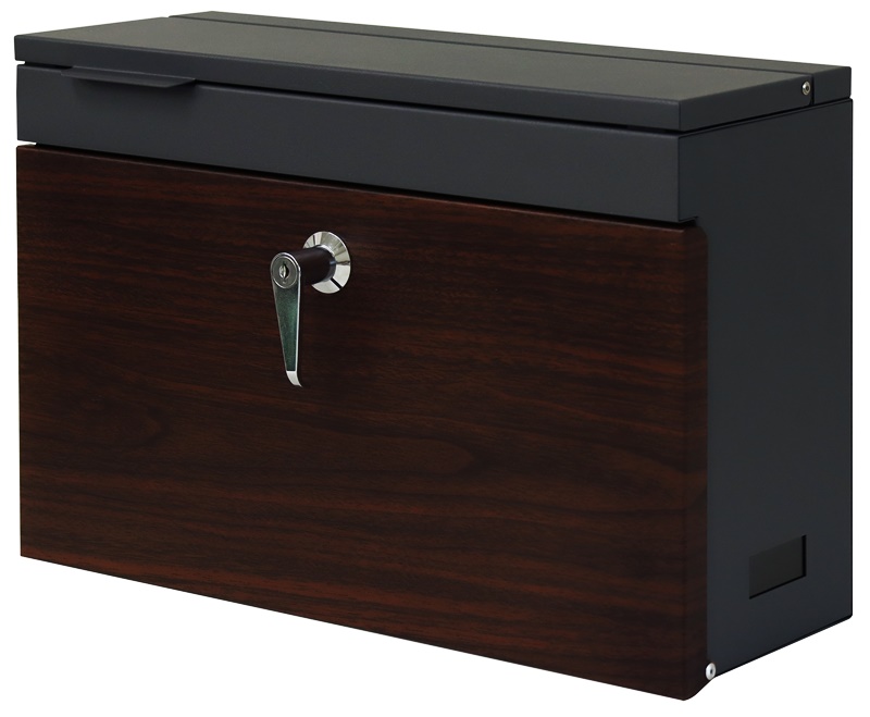 郵便ポスト 壁掛け グレー ベージュ 完成品 ブラウン 木目柄 鍵付き おしゃれ 北欧 モダン シリンダー錠 スリット窓 レトロ 和モダン 一戸建て 一軒家 新聞受け | ブランド登録なし | 01