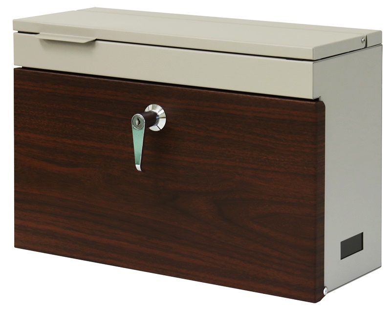 郵便ポスト 壁掛け グレー ベージュ 完成品 ブラウン 木目柄 鍵付き おしゃれ 北欧 モダン シリンダー錠 スリット窓 レトロ 和モダン 一戸建て 一軒家 新聞受け | ブランド登録なし | 02