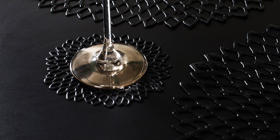 【未使用品】chilewich DAHLIA シルバー4枚セット Dahlia Placemats | Chilewich