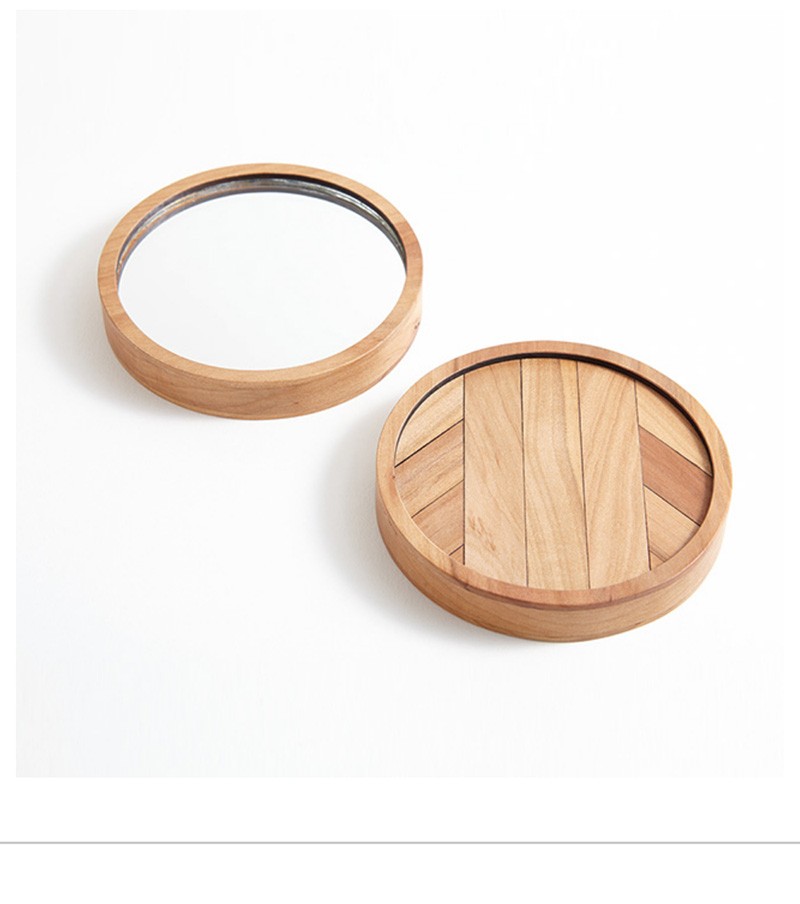 手鏡 国産 ハンドミラー りんごの木 木製 鏡 ミラー CHITOSE/ちとせ