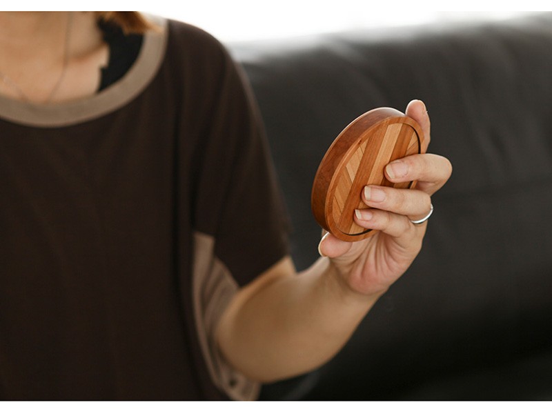 手鏡 国産 ハンドミラー りんごの木 木製 鏡 ミラー CHITOSE/ちとせ