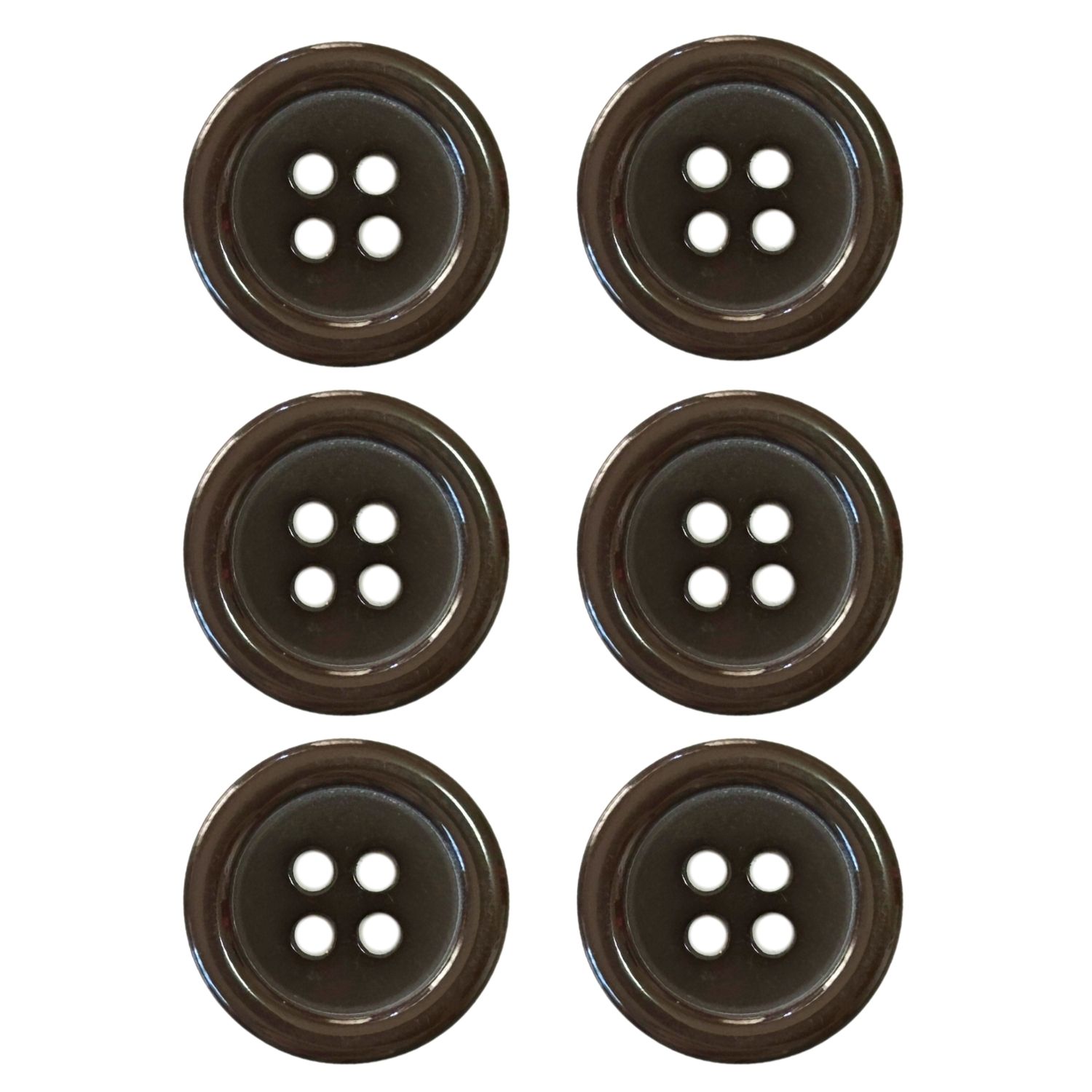 haoa ボタン 6個セット 直径 25mm 23mm 20mm 18mm 15mm 4つ穴 スーツ