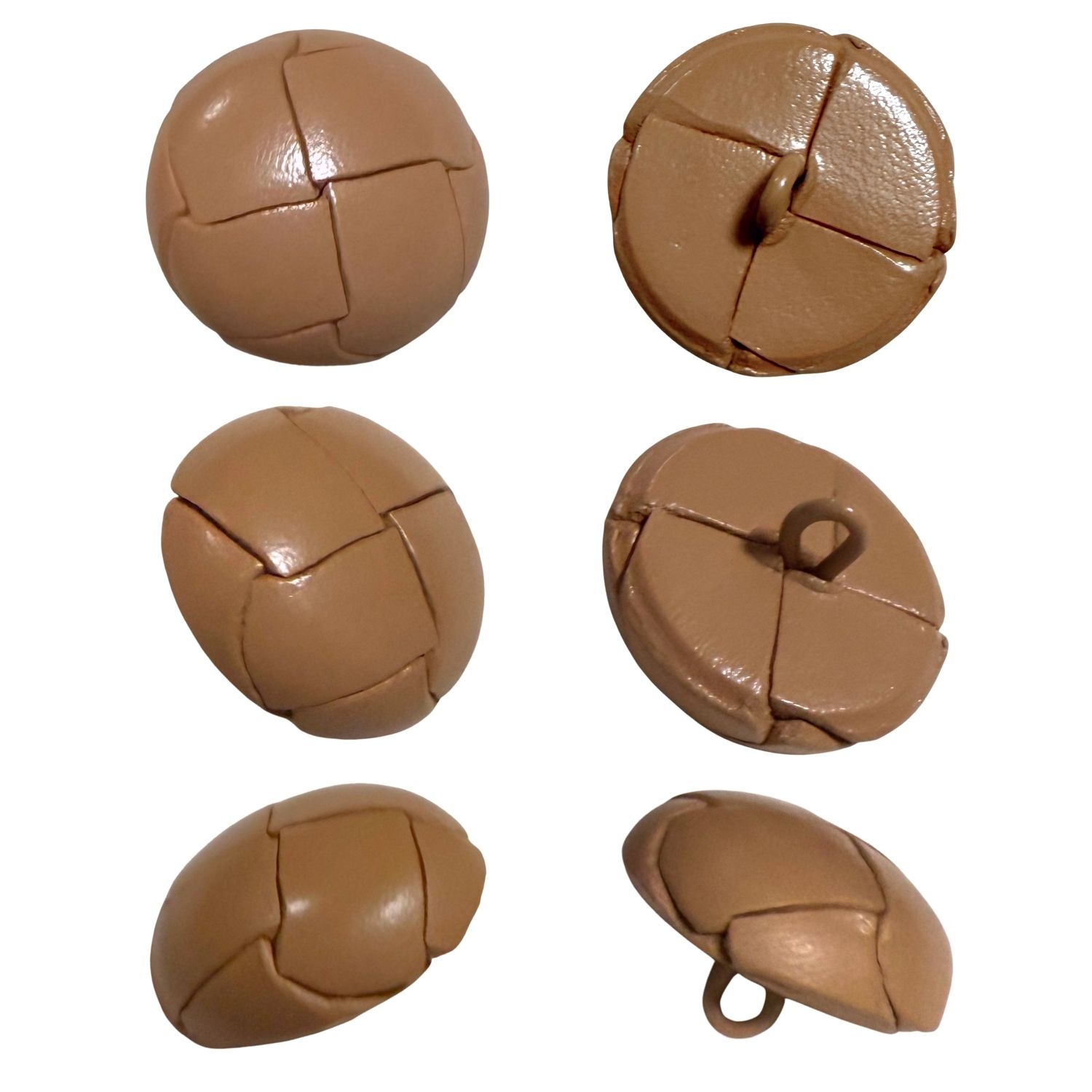 haoa 革ボタン 6個セット 足付き バスケット 牛革 レザー くるみ 牛革 カーディガン アウター洋裁 洋服 手芸 クラフト 直径18mm 20mm 23mm |  | 03
