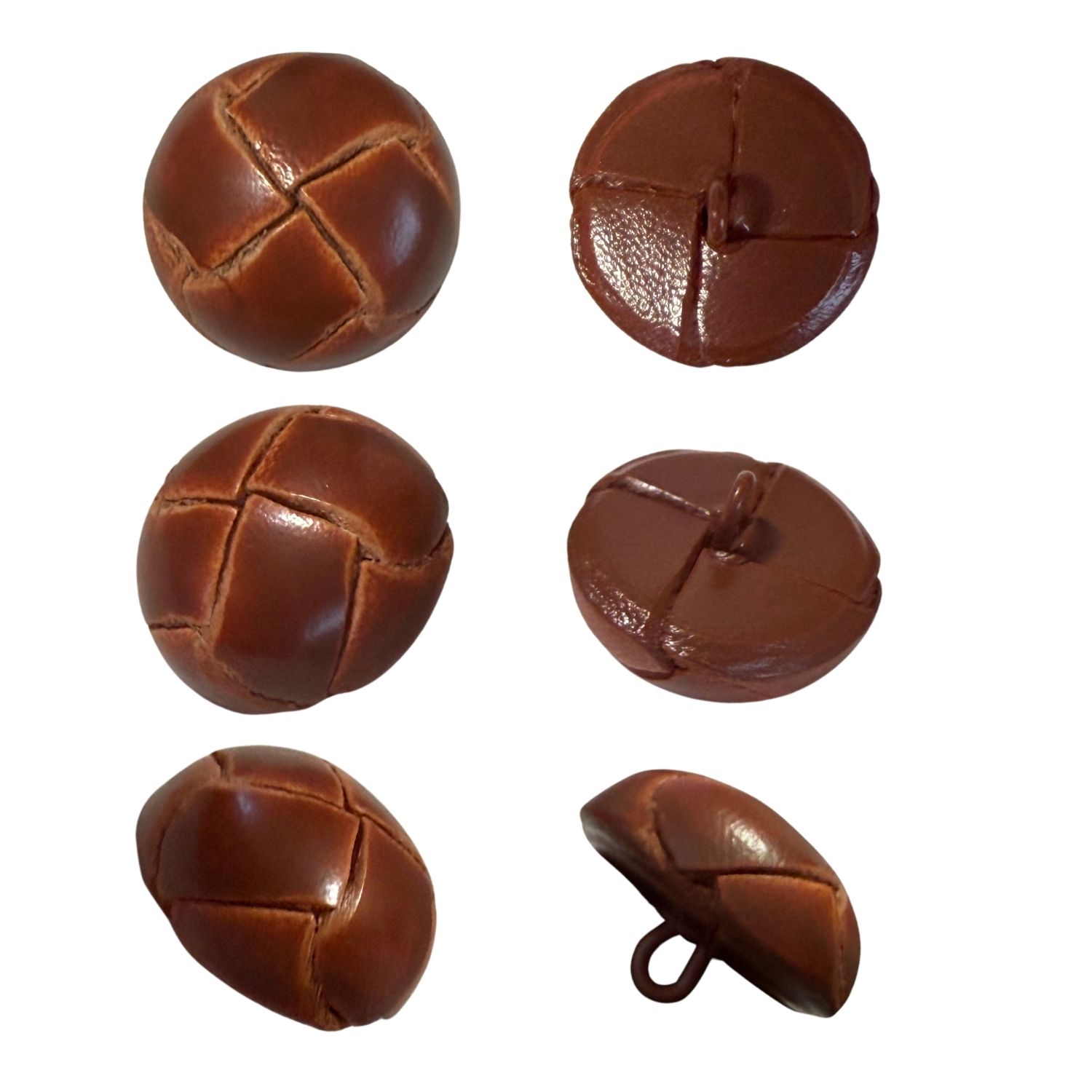 haoa 革ボタン 6個セット 足付き バスケット 牛革 レザー くるみ 牛革 カーディガン アウター洋裁 洋服 手芸 クラフト 直径18mm 20mm 23mm |  | 05