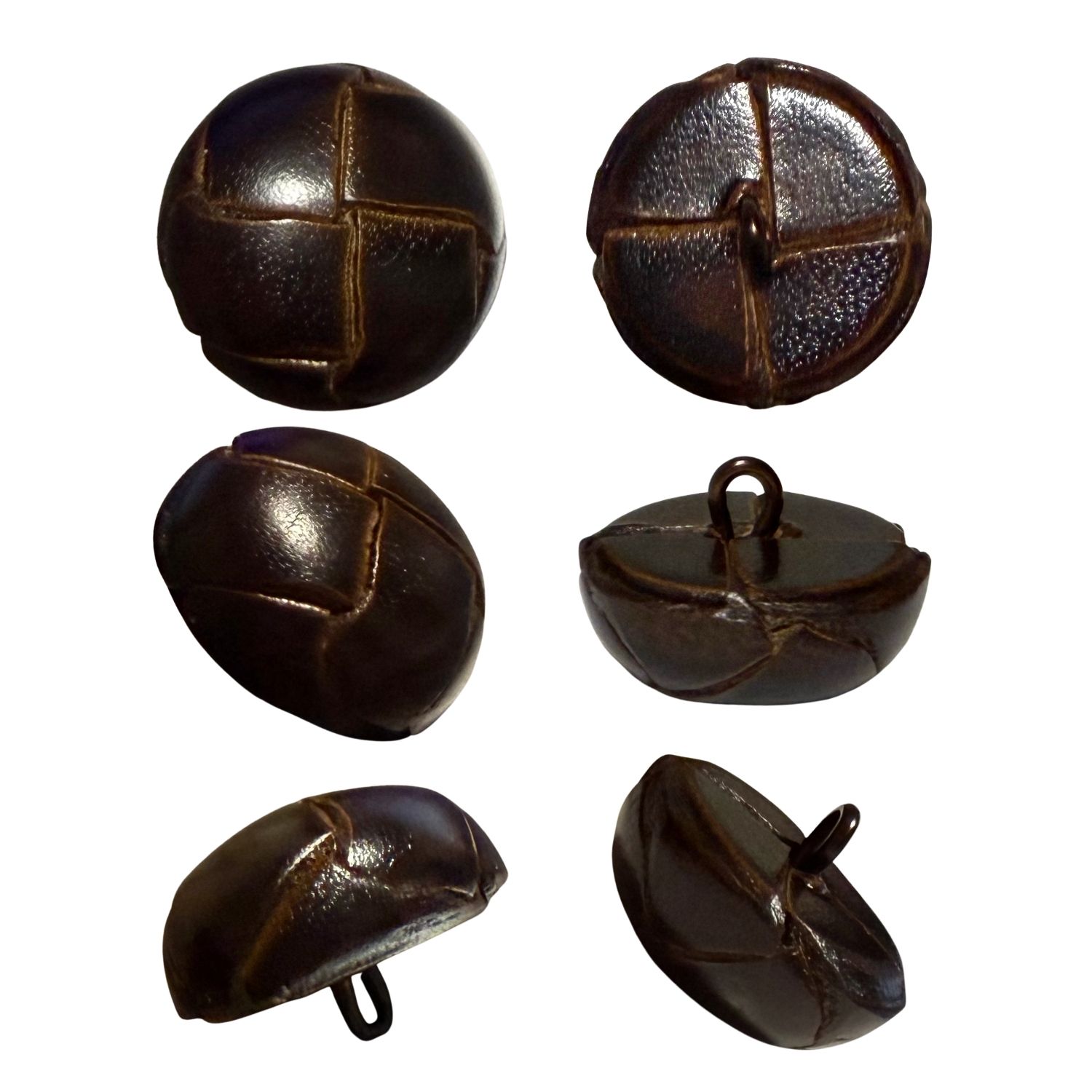 haoa 革ボタン 6個セット 足付き バスケット 牛革 レザー くるみ 牛革 カーディガン アウター洋裁 洋服 手芸 クラフト 直径18mm 20mm 23mm |  | 04