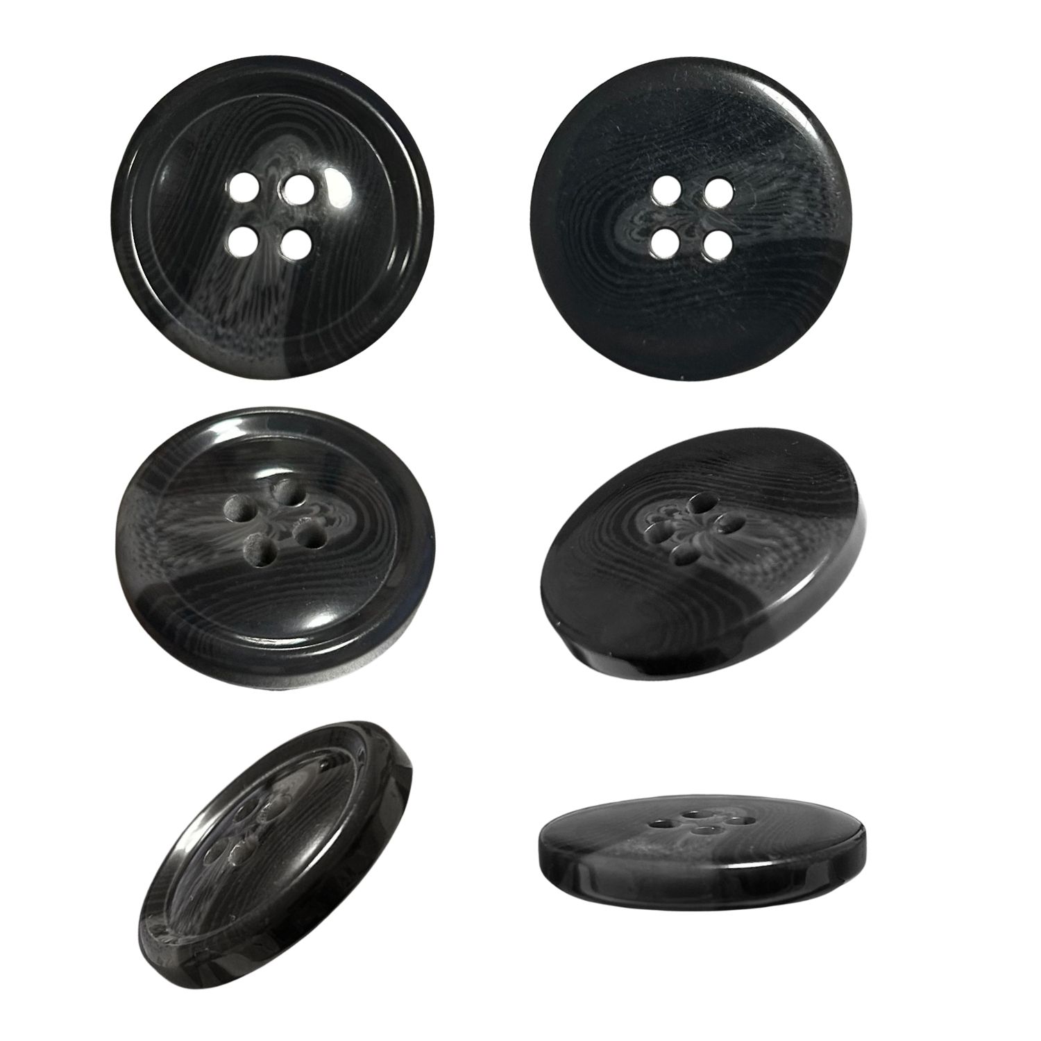 haoa ボタン 6個セット 直径18mm 20mm 23mm 25mm 水牛調ボタン 水牛角