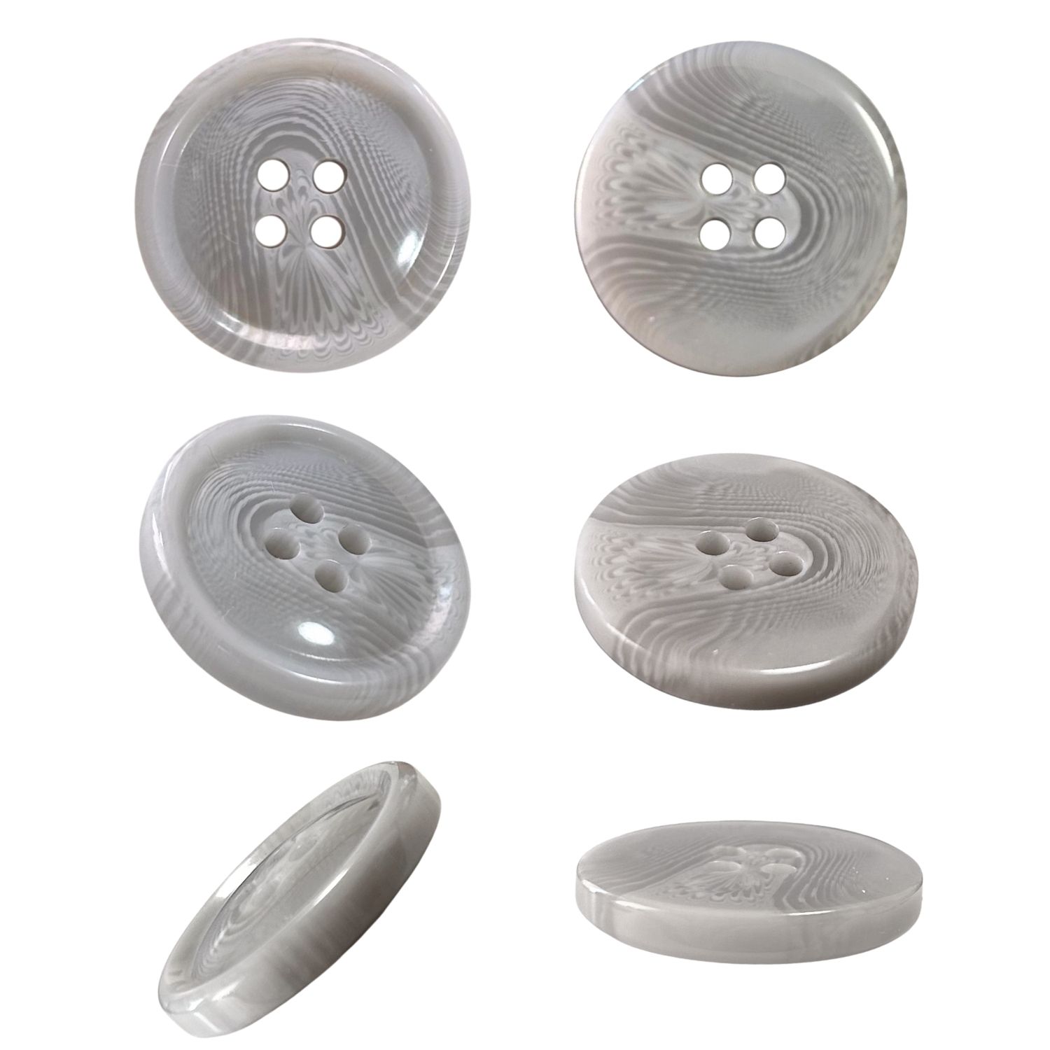 haoa ボタン 6個セット 直径18mm 20mm 23mm 25mm 水牛調ボタン 水牛角