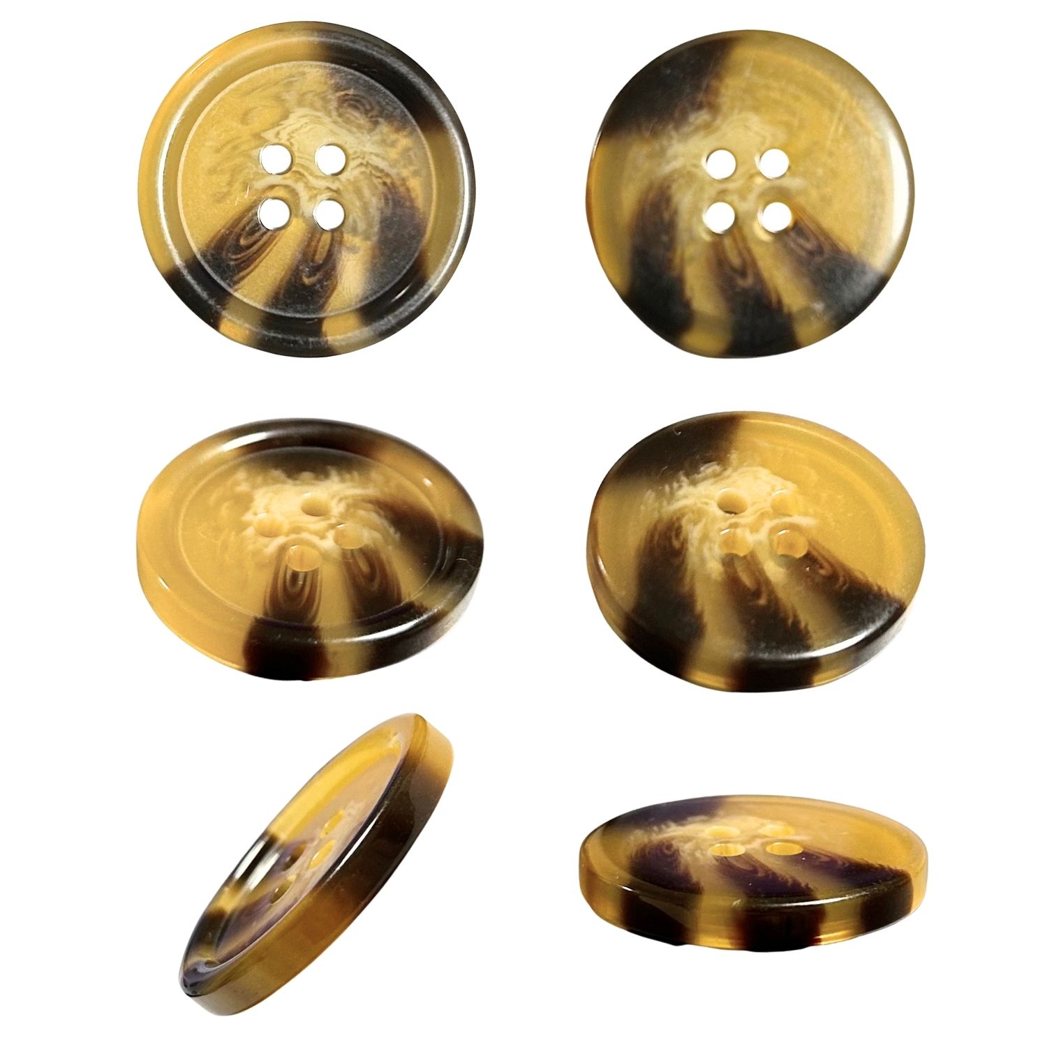 haoa ボタン 6個セット 直径18mm 20mm 23mm 25mm 水牛調ボタン 水牛角