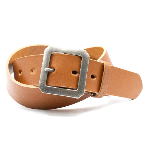 M〜Lサイズ対応】栃木スムースレザー×オクタゴンバックルベルト 40mm