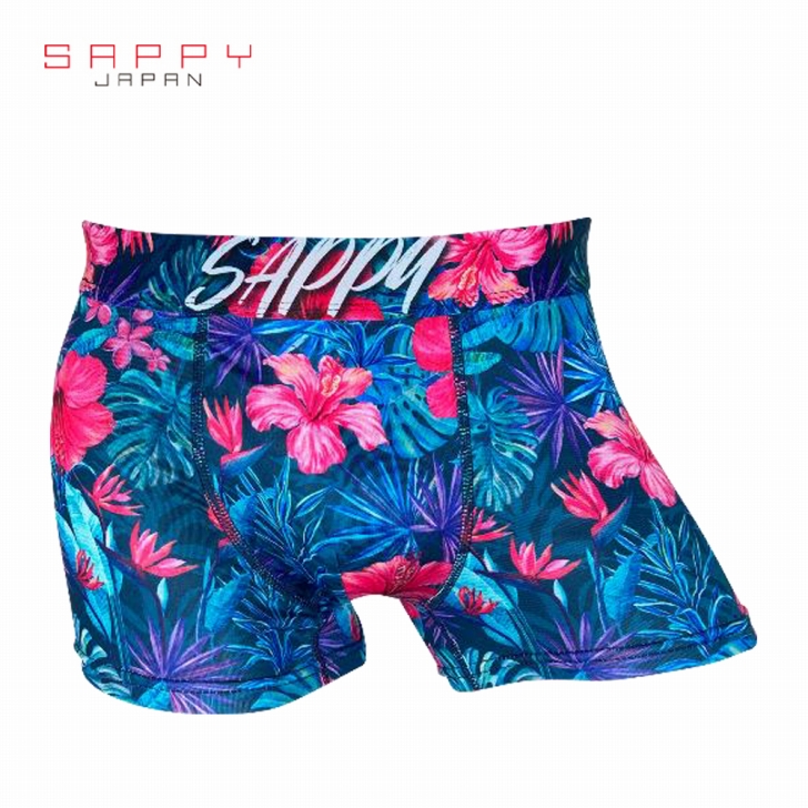 SAPPY メンズ ボクサーパンツ SAPPY クールトロピカル 青 M L LL