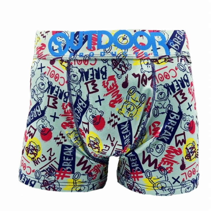メンズ ボクサーパンツ クマ 750グリーン 下着 前閉じ OUTDOOR