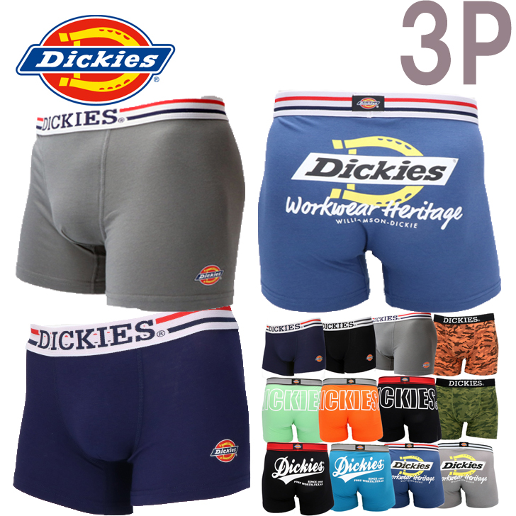 Dickies メンズ ボクサーパンツ 3枚組選べる2タイプ 送料無料　ディッキーズ｜complete-shop