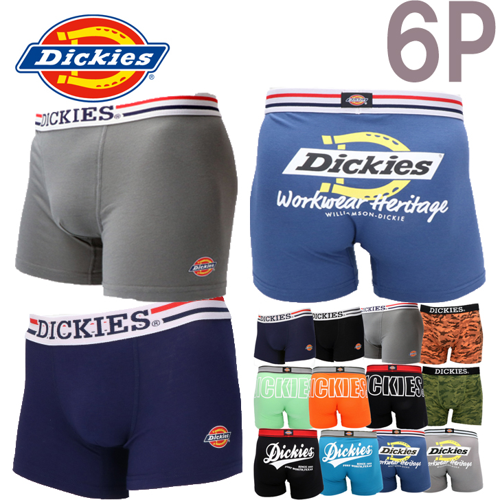 Dickies メンズ ボクサーパンツ 6枚組選べる2タイプ 送料無料　ディッキーズ｜complete-shop