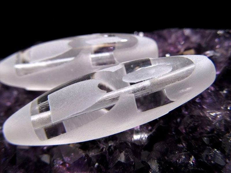 水晶天珠 財神天珠(ざいじんてんじゅ) 最大長さ約37mm前後 1個売り
