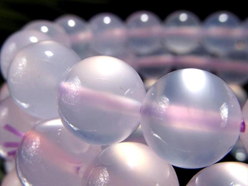 ラベンダーカルセドニー ブレスレット 約9mm×21珠前後 紫玉髄 ふんわり