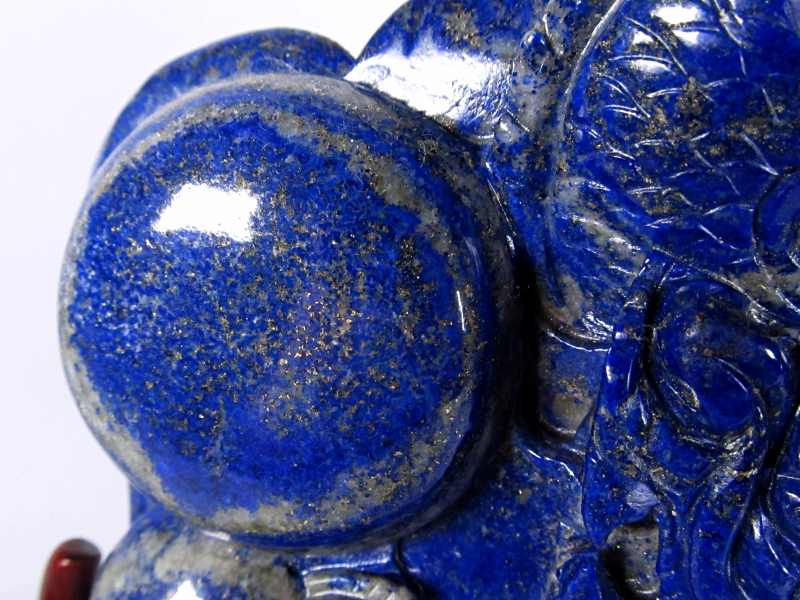 送料オカジュン無料ラピスラズリ彫刻　象置物　幅15.5ｃｍ　重さ1035g 木彫り象・木製彫刻・置物・No.210529-82・梱包サイズ140
