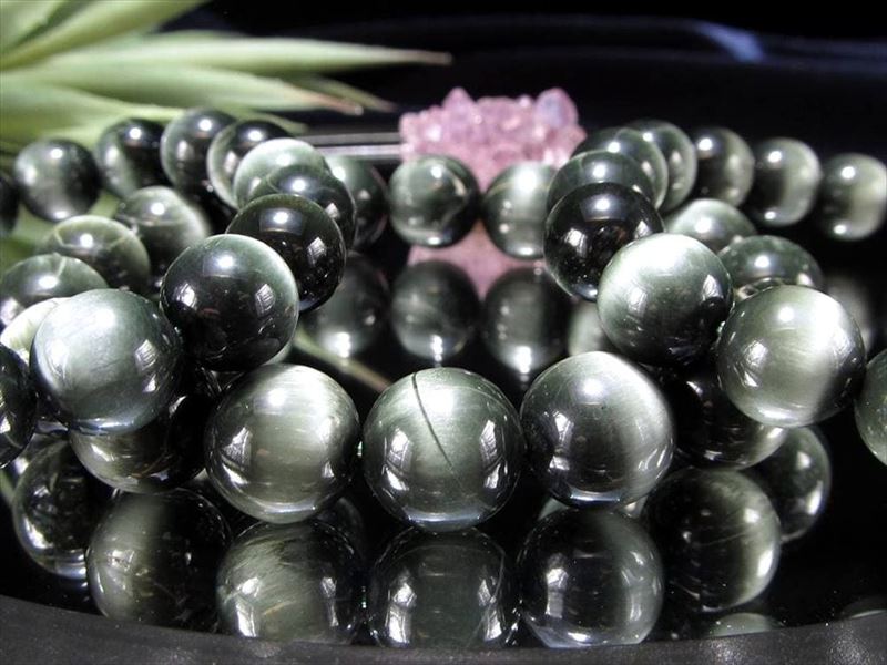 レア 天然キャッツアイ 3A 天然キャッツアイクォーツ グリーンタイプ