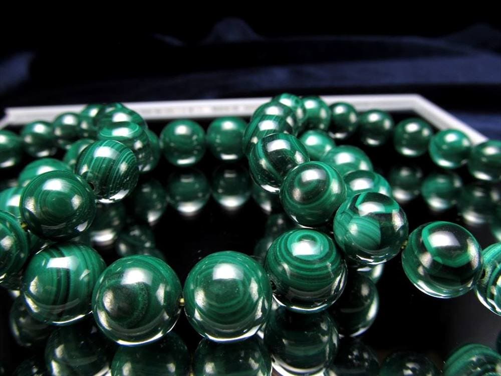 限定掲載 天眼模様入　マラカイトブレス　￼ 13ミリ 天眼マラカイト ブレスレット 12mm-13mm×16珠前後 希少 天眼模様入り