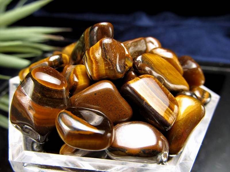 つやつや 大粒タイプ タイガーアイ 虎目石 さざれ 約200g 約9mm-20mm