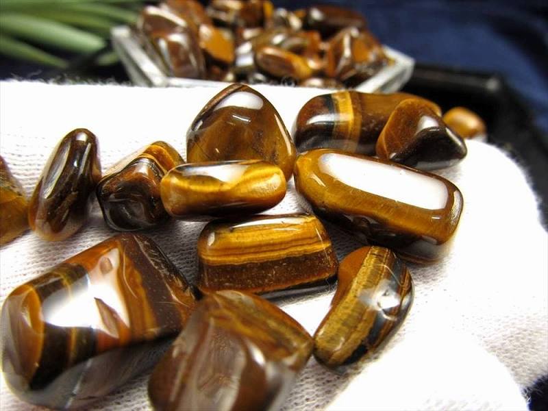 つやつや 大粒タイプ タイガーアイ 虎目石 さざれ 約200g 約9mm-20mm