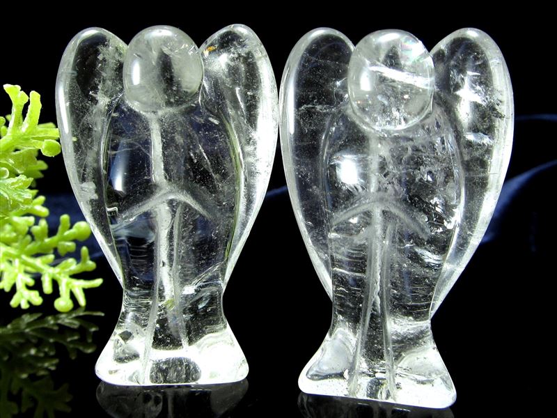 天然水晶 エンジェル彫り 1個売り 縦40mm前後 天使クリスタル