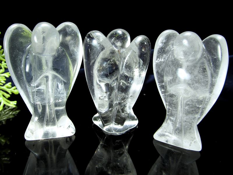 天然水晶 エンジェル彫り 1個売り 縦40mm前後 天使クリスタル