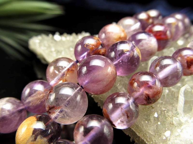 10mm珠 ガーデンアメジスト 一連 約38-40cm 庭園紫水晶 マダガスカル産